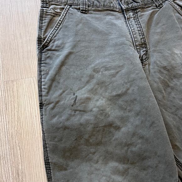 Men's Carhartt Faded Peat Green Rugged Flex Cargo Utility Work Pants Sz 36 x 32 - Picture 4 of 8